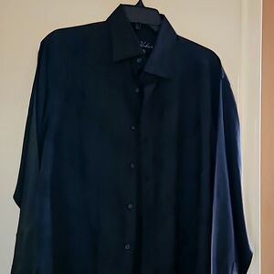 Men dress shirt black with design